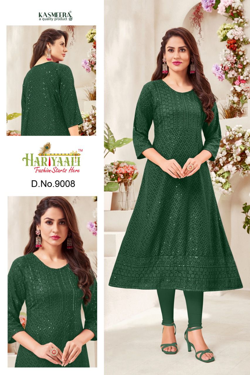 Hariyaali Aleen Fancy Regular Wear Rayon Latest Kurtis Collection